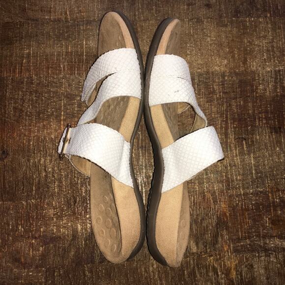 Vionic Skylar Slide Orthopedic Sandal Womens 8 W Ivory White Croc Snake Comfort - Picture 7 of 8